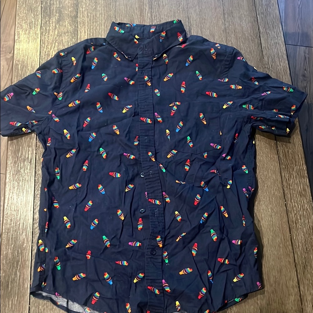 Target Multicolor Ice Cream Cone Patterned Button Down